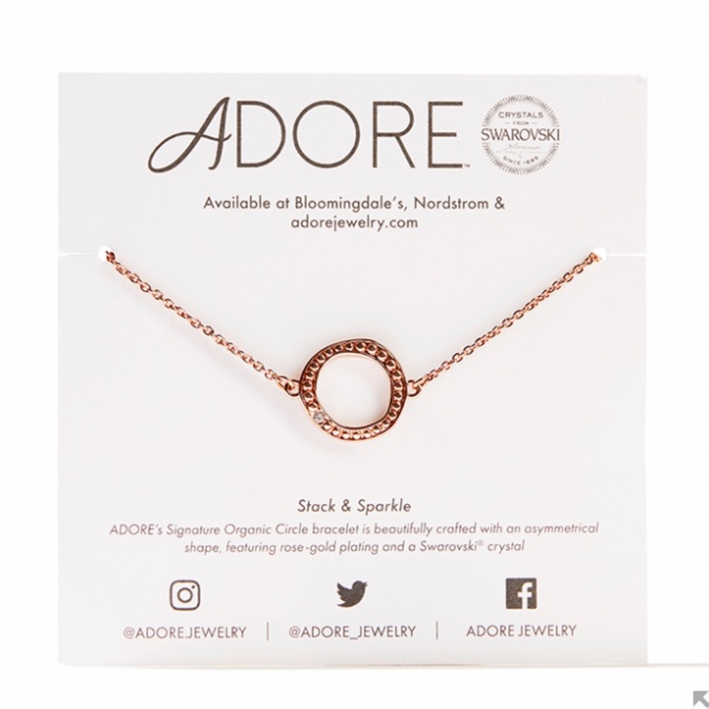 Adore Swarovski Rose Gold Organic Circle Bracelet